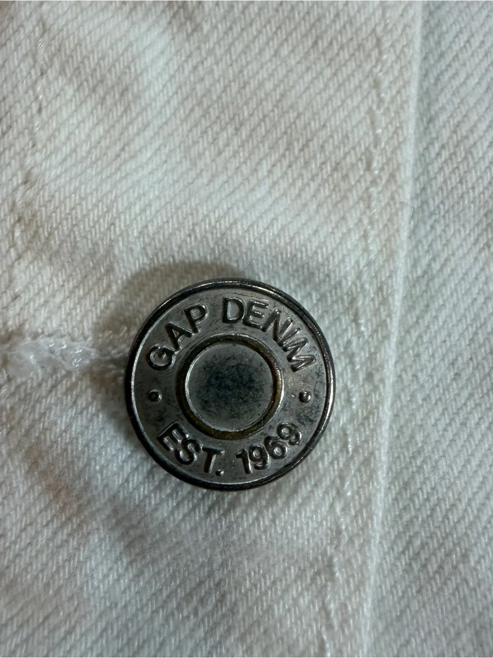 GAP Kids White Denim Button up Jacket Sz 4